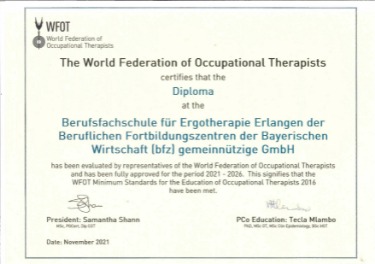 Zertifikat Ergotherapie
